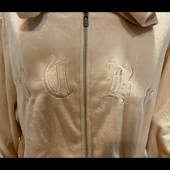 BCBG Maxazria Velour Women's Full Zip Track Jacket Embellished Plus 2X Logo - Picture 8 of 11